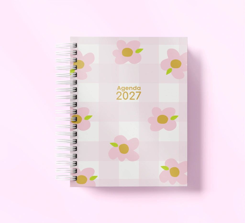 Agenda Con Fecha 2027 Completa | Diseño Flores Vichy