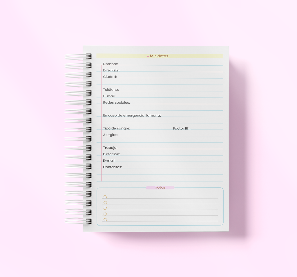 Agenda Sin Fecha Completa | Diseño Sellos