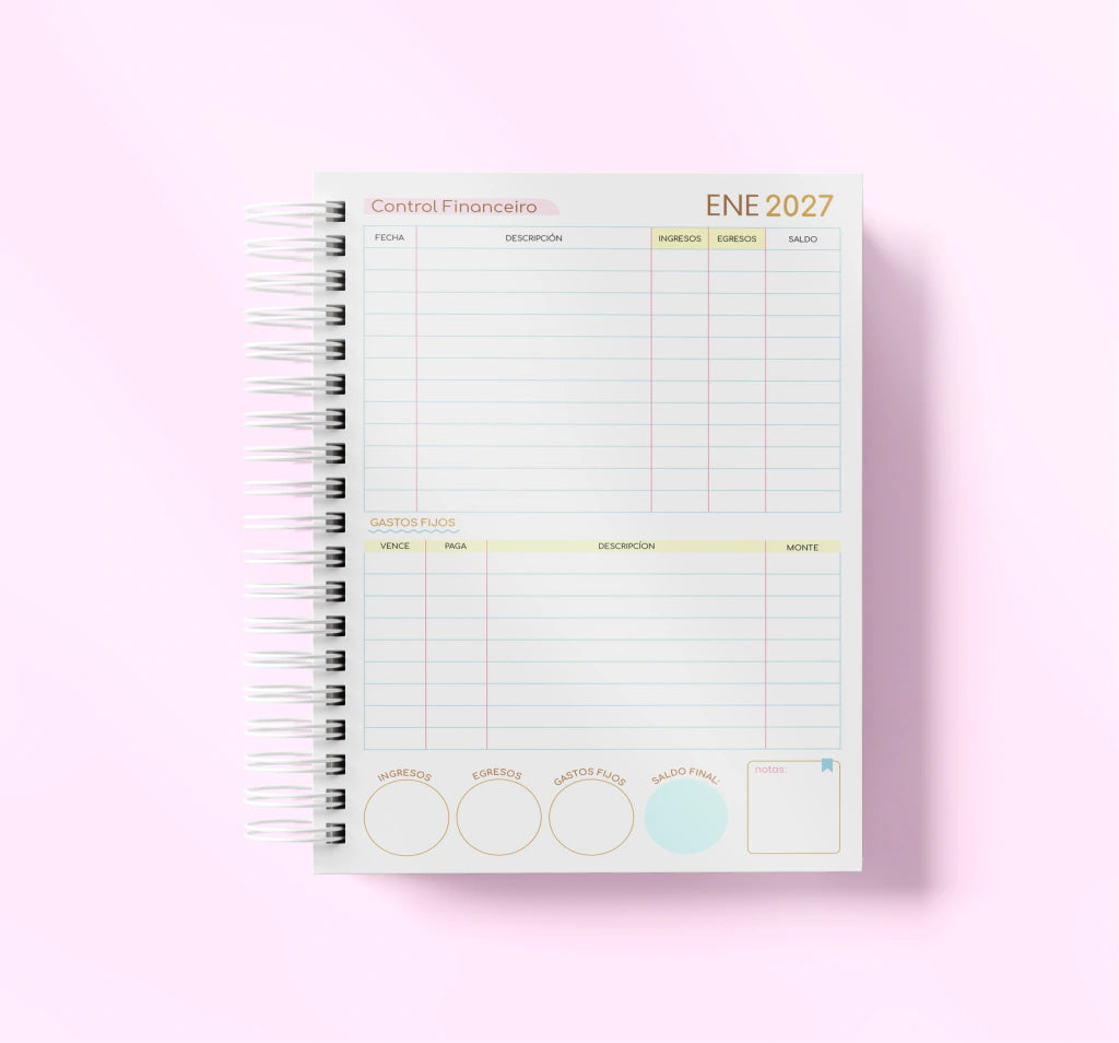 Agenda Con Fecha 2027 Completa | Diseño Cerezas