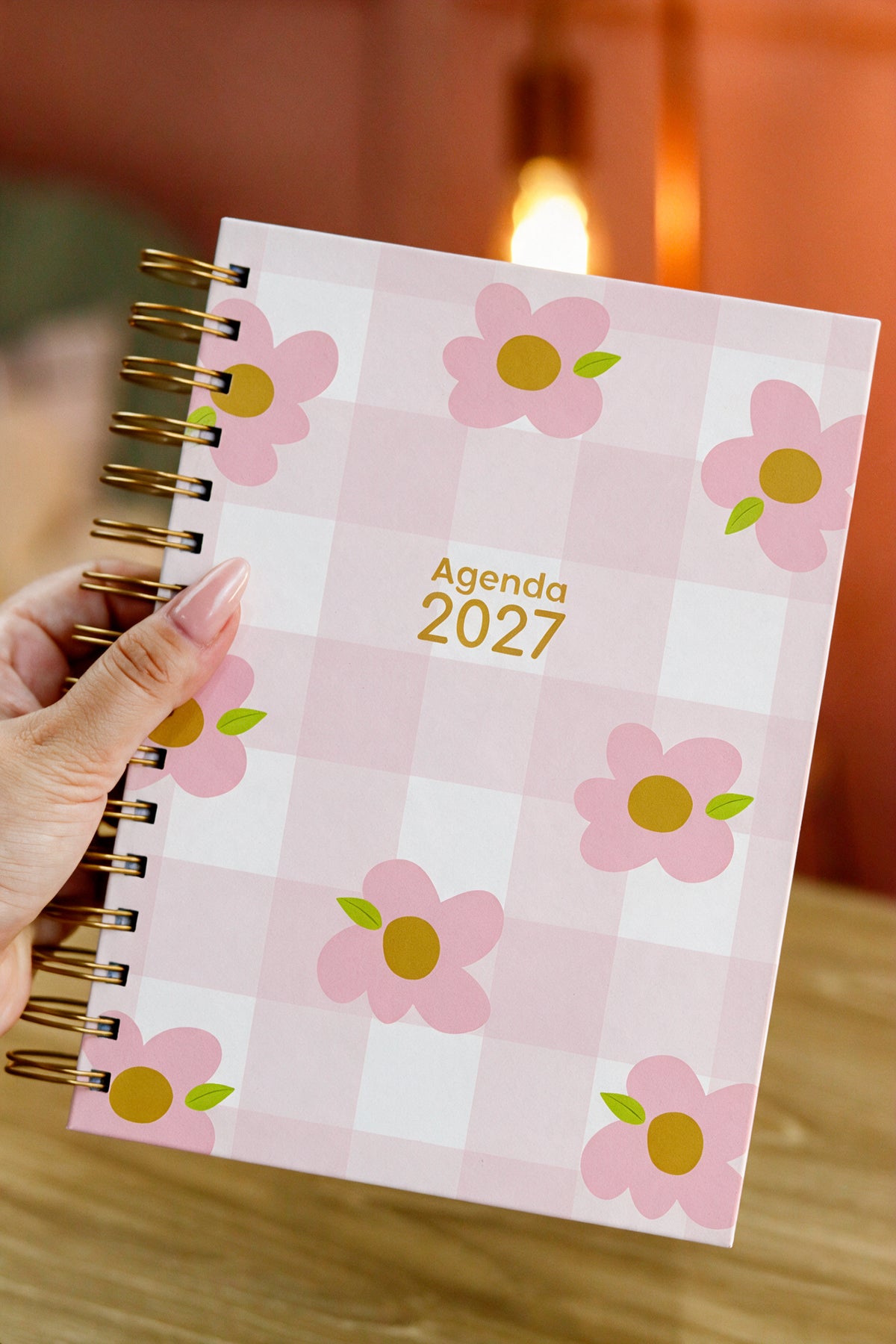 Agenda Con Fecha 2027 Completa | Diseño Flores Vichy