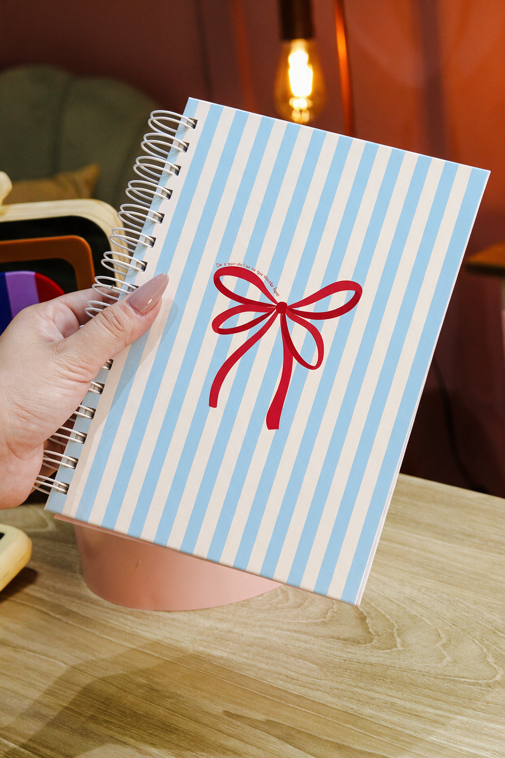 Agenda Con Fecha 2027 Completa | Diseño Lazo a Rayas