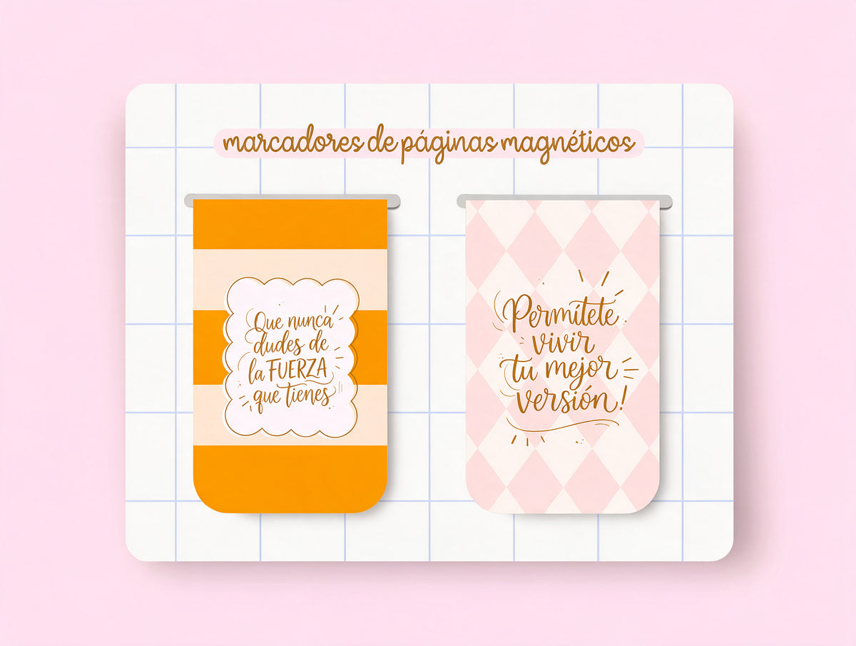 Marcapáginas Magnéticos Rayas y Rombos | Pack de 2